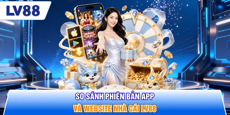 So sánh phiên bản app và website nhà cái LV88